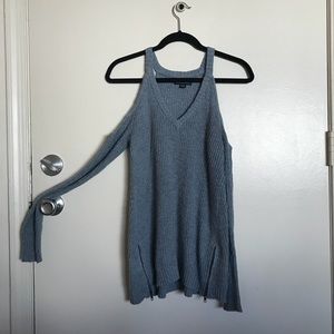 AEO cold shoulder zipper sweater